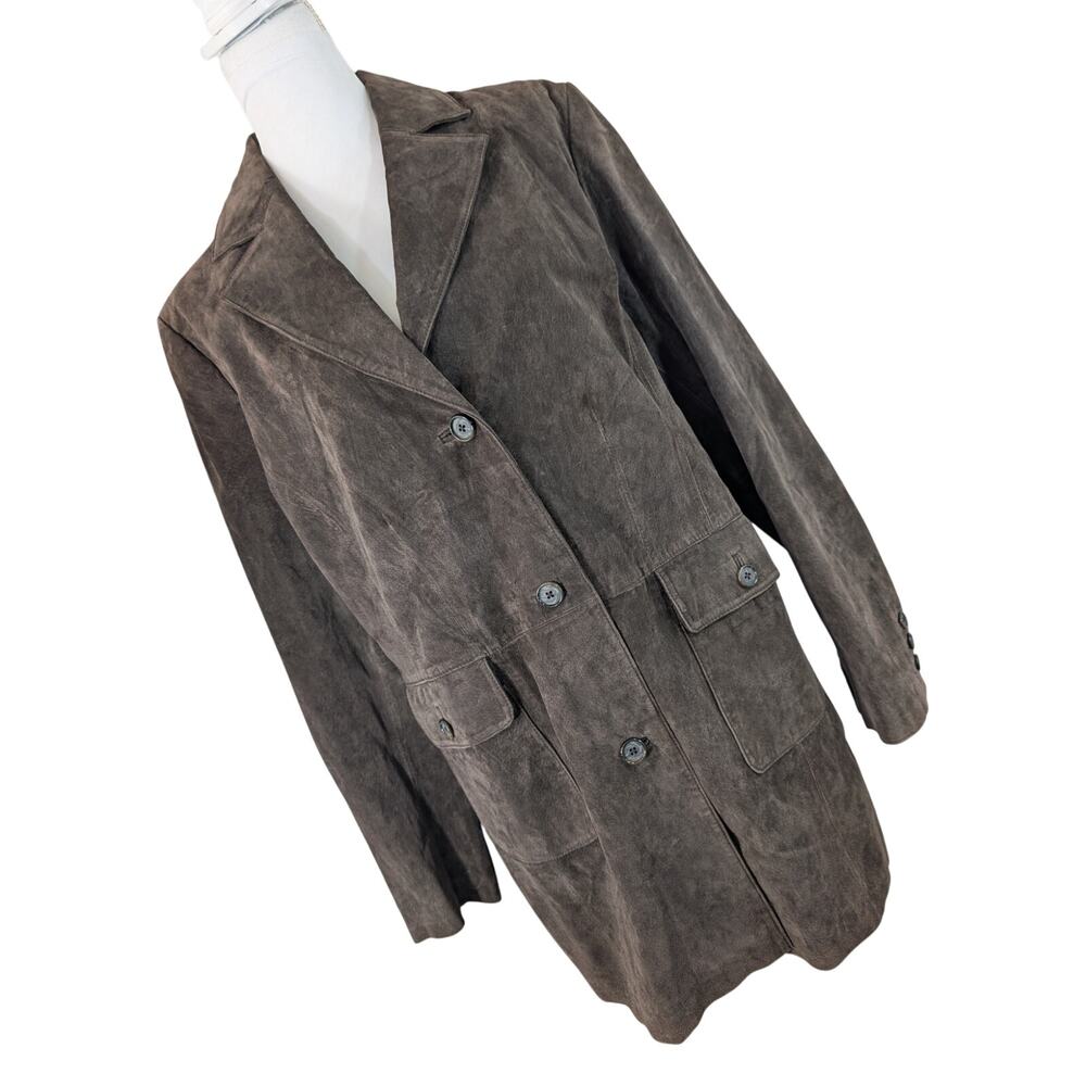 STYLE & CO.! DEEP COCOA BROWN GENUINE SUEDE LEATHER TAILORED JACKET, COAT! SZ XL